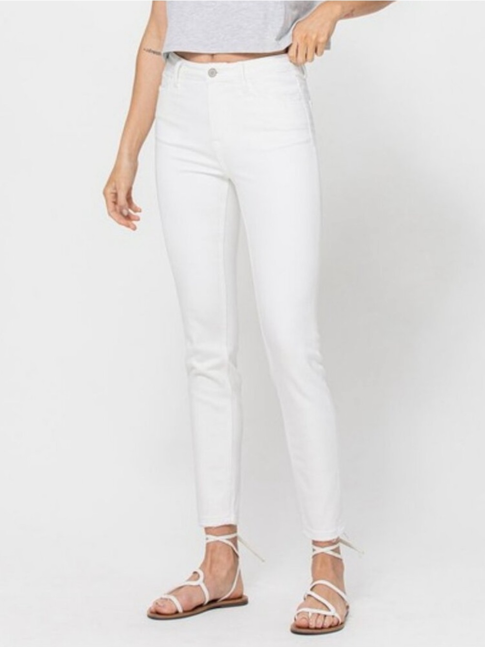 Flying Monkey White Mid Rise Skinny Jeans Size 26 Stretch Denim